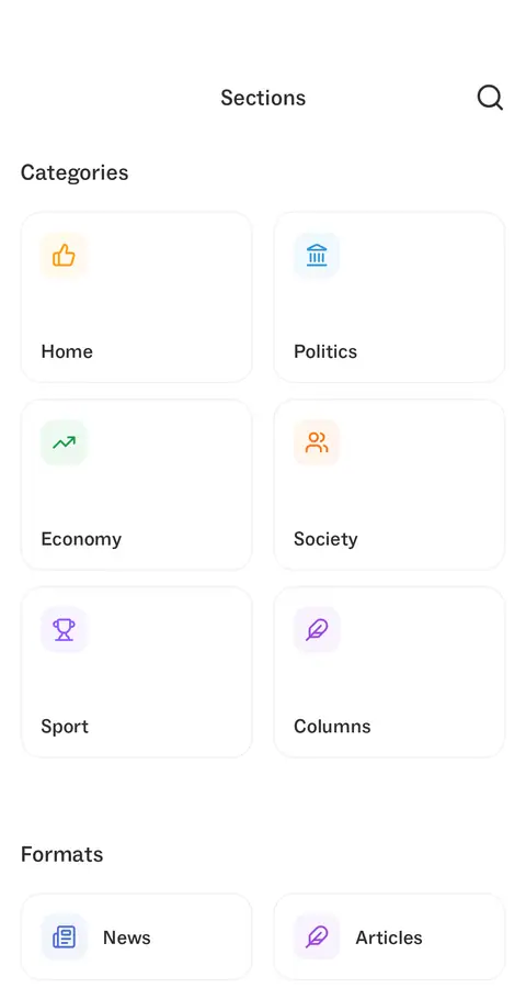 Gazeta — Menyu