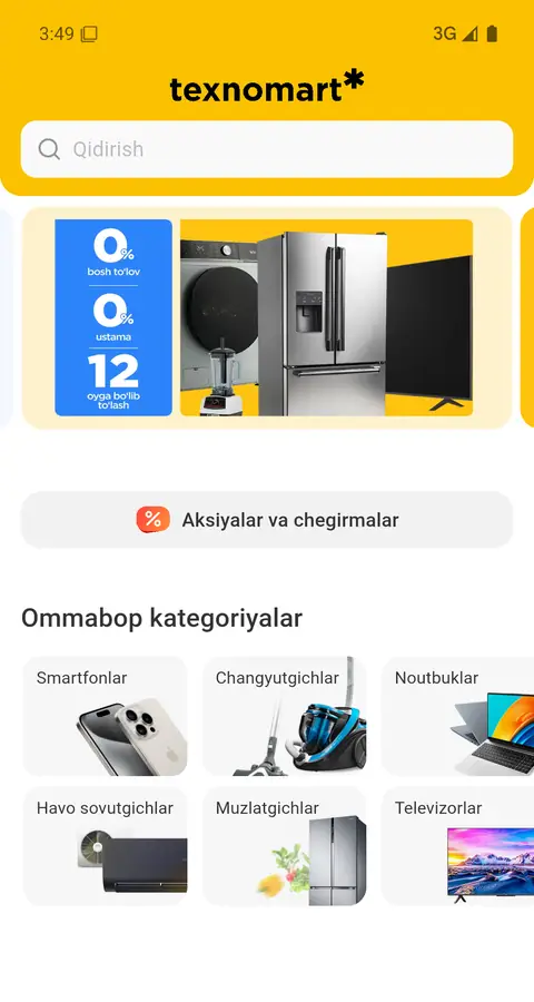 Texnomart — Bosh sahifa