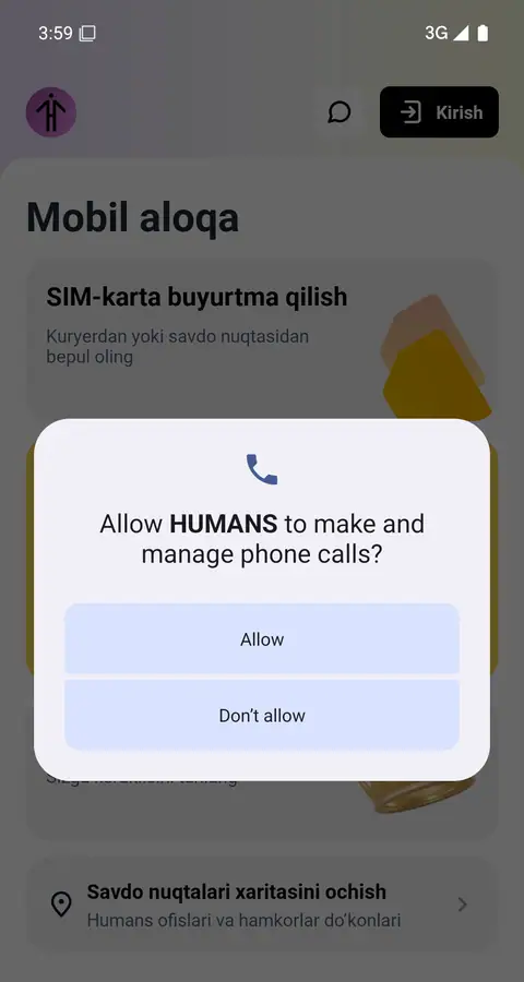 Humans — Ruxsat soʻrovi