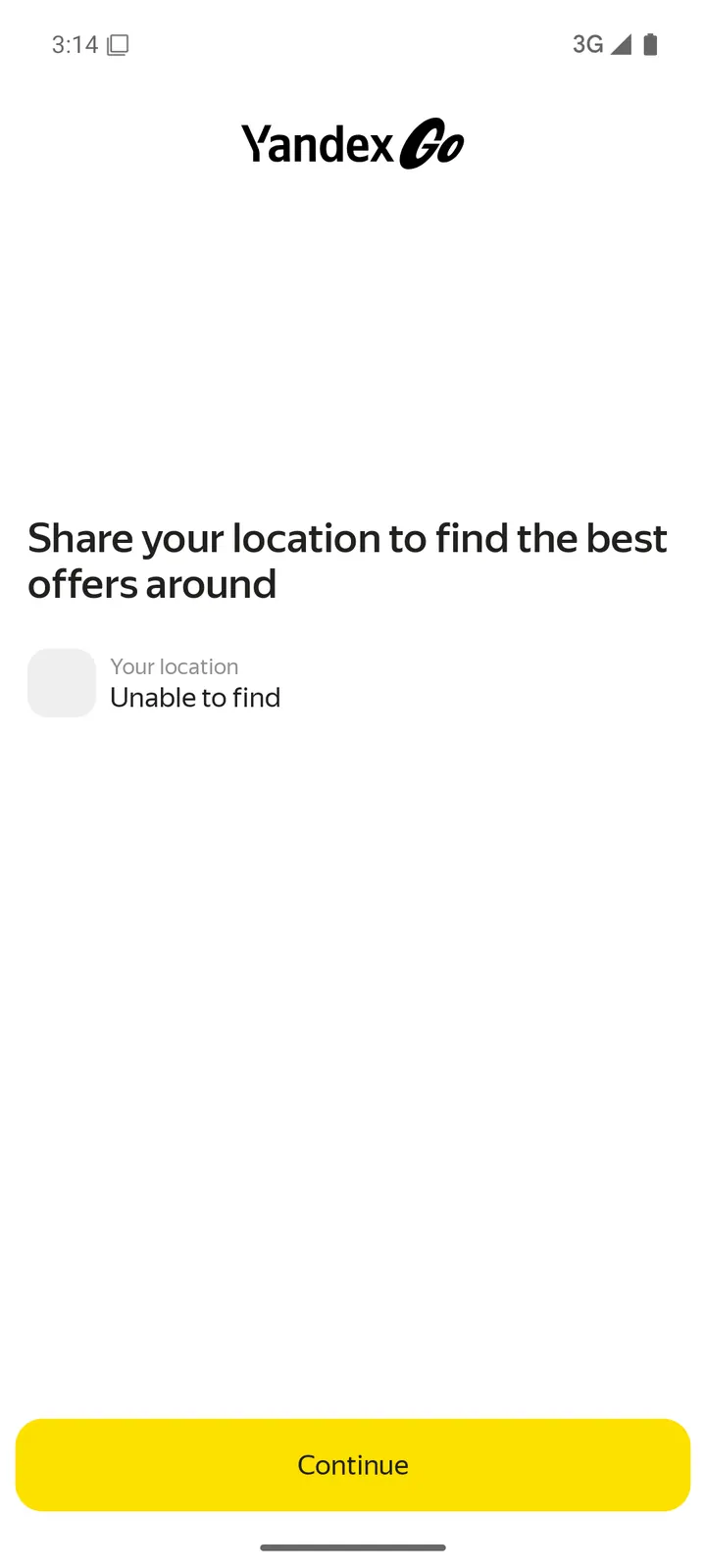 Yandex Go — Permission prompt