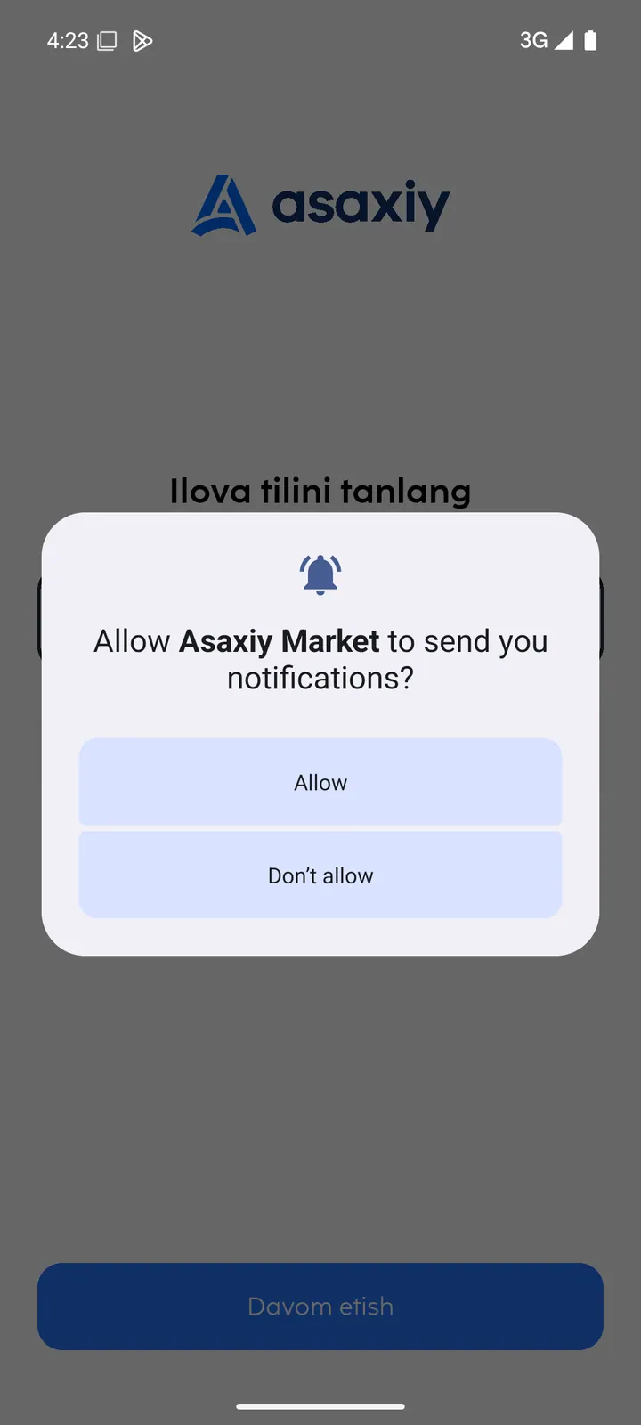 Asaxiy — Ruxsat soʻrovi