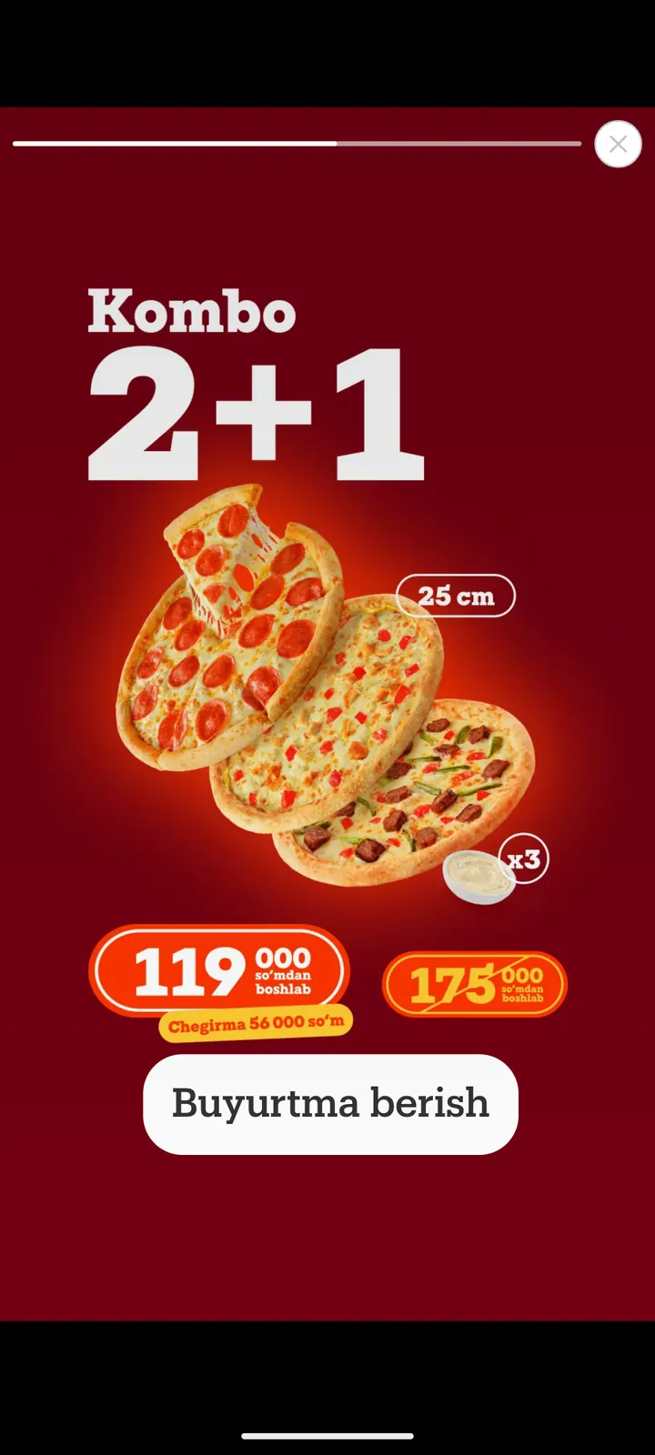 Bellissimo Pizza — Promo
