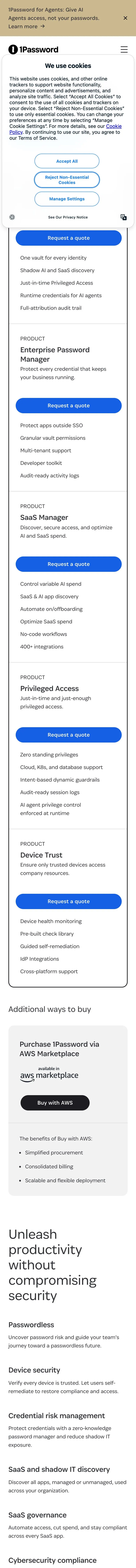 1Password — Narxlar
