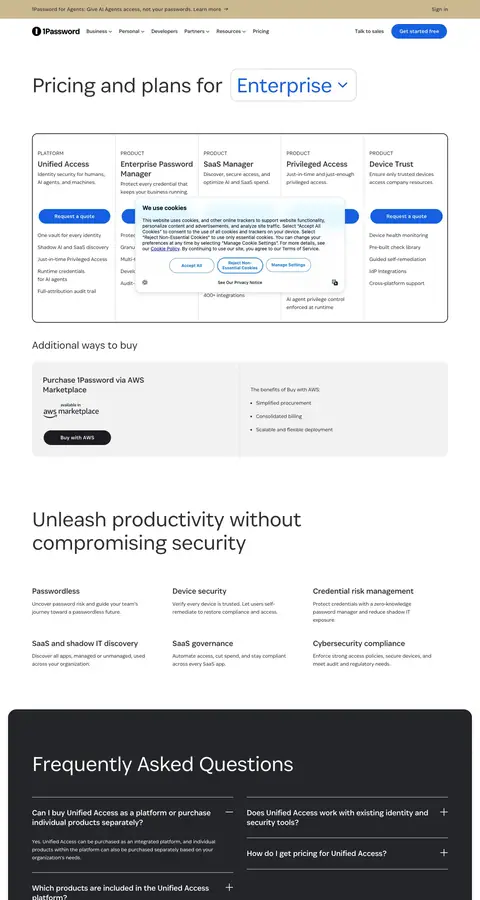 1Password — Narxlar