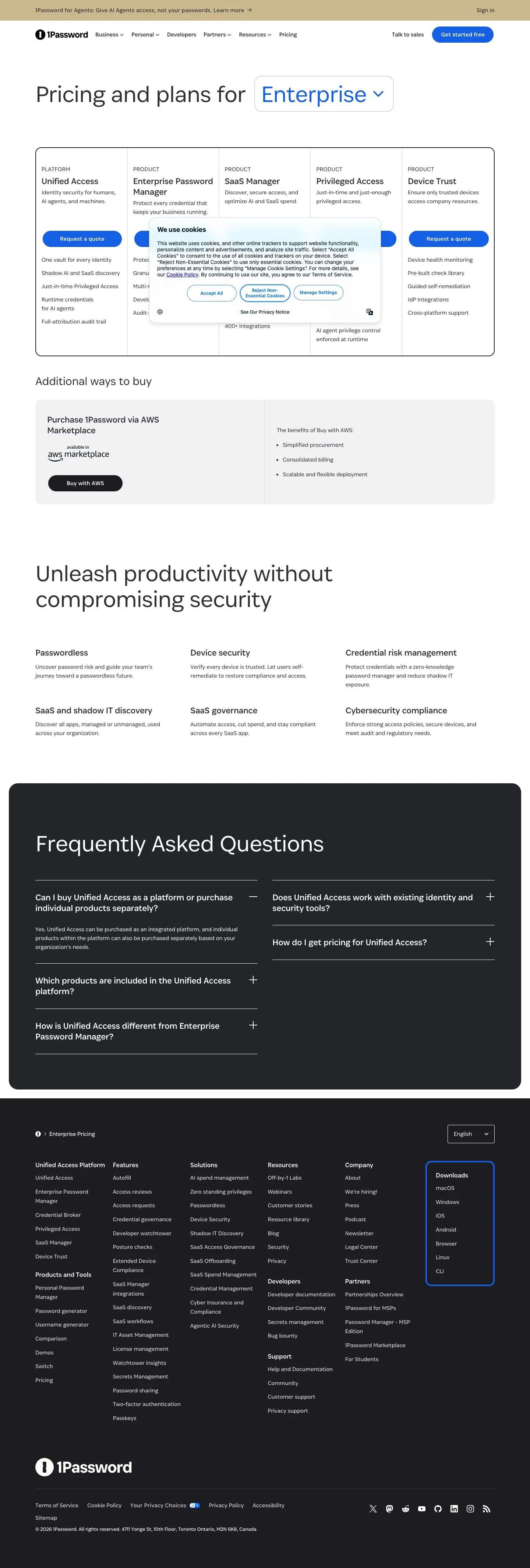 1Password — Narxlar