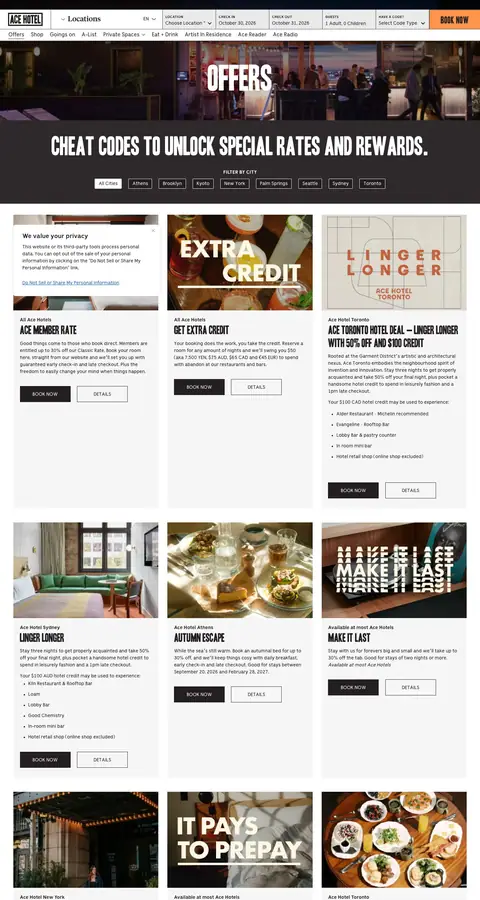 acehotel.com — Promo