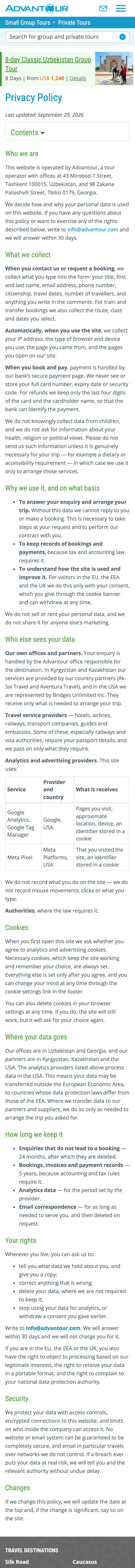 Advantour — Huquqiy
