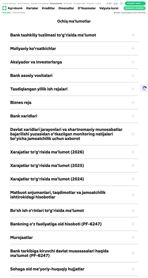 Agrobank — Huquqiy