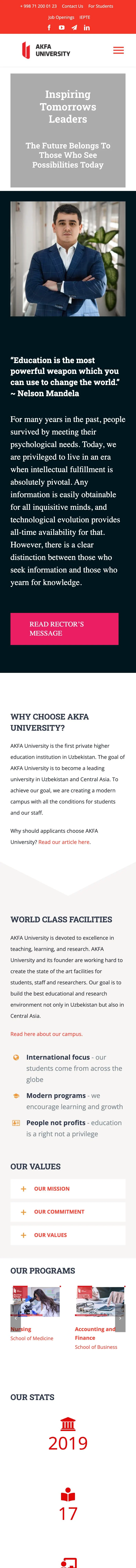 AKFA University — Bosh sahifa