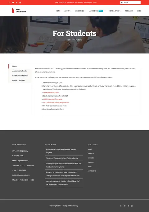 AKFA University — Yordam va FAQ