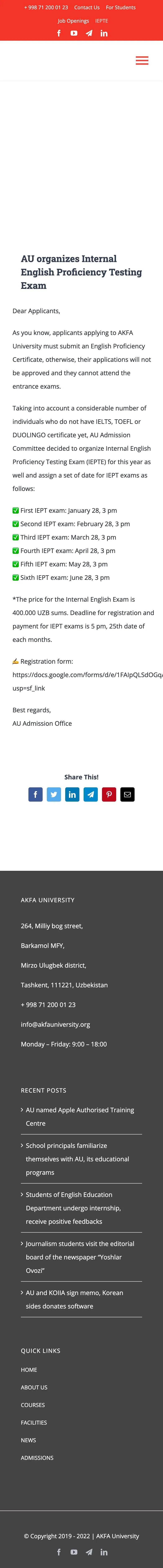 AKFA University — Maqola