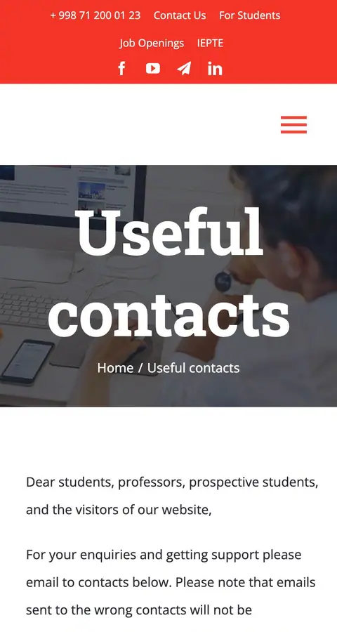 AKFA University — Aloqa