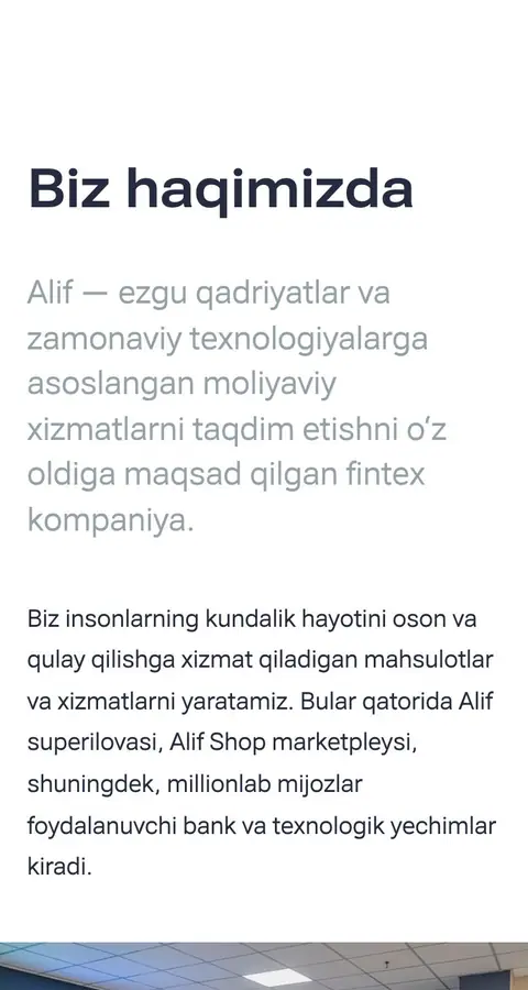 Alif — Biz haqimizda