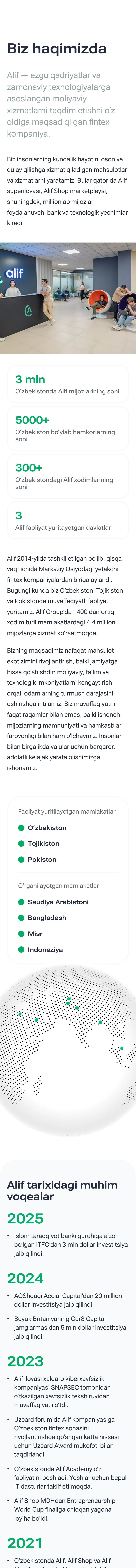 Alif — Biz haqimizda