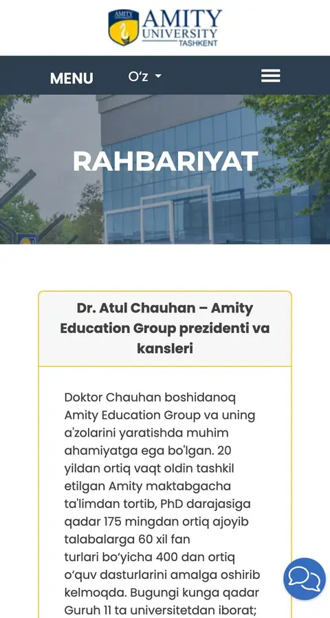 Amity University Tashkent — Biz haqimizda