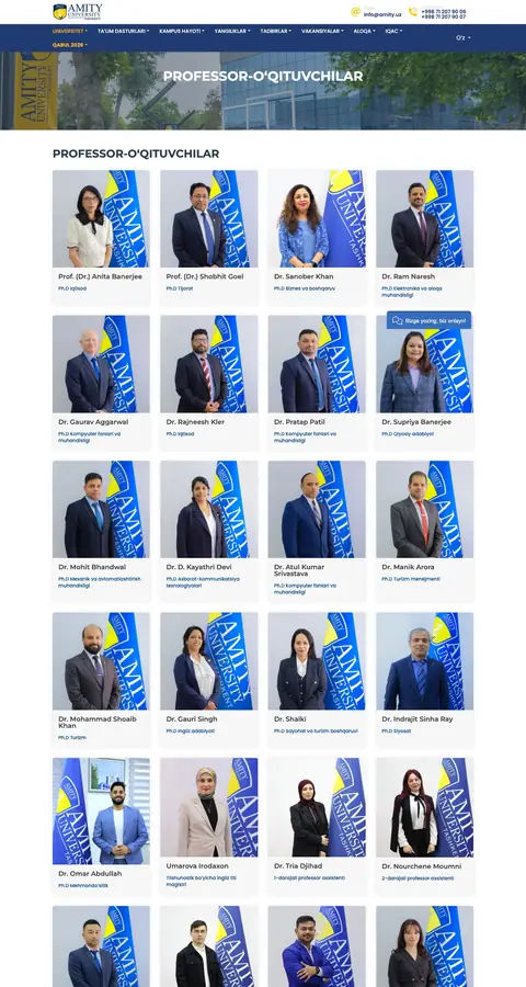 Amity University Tashkent — Manzillar