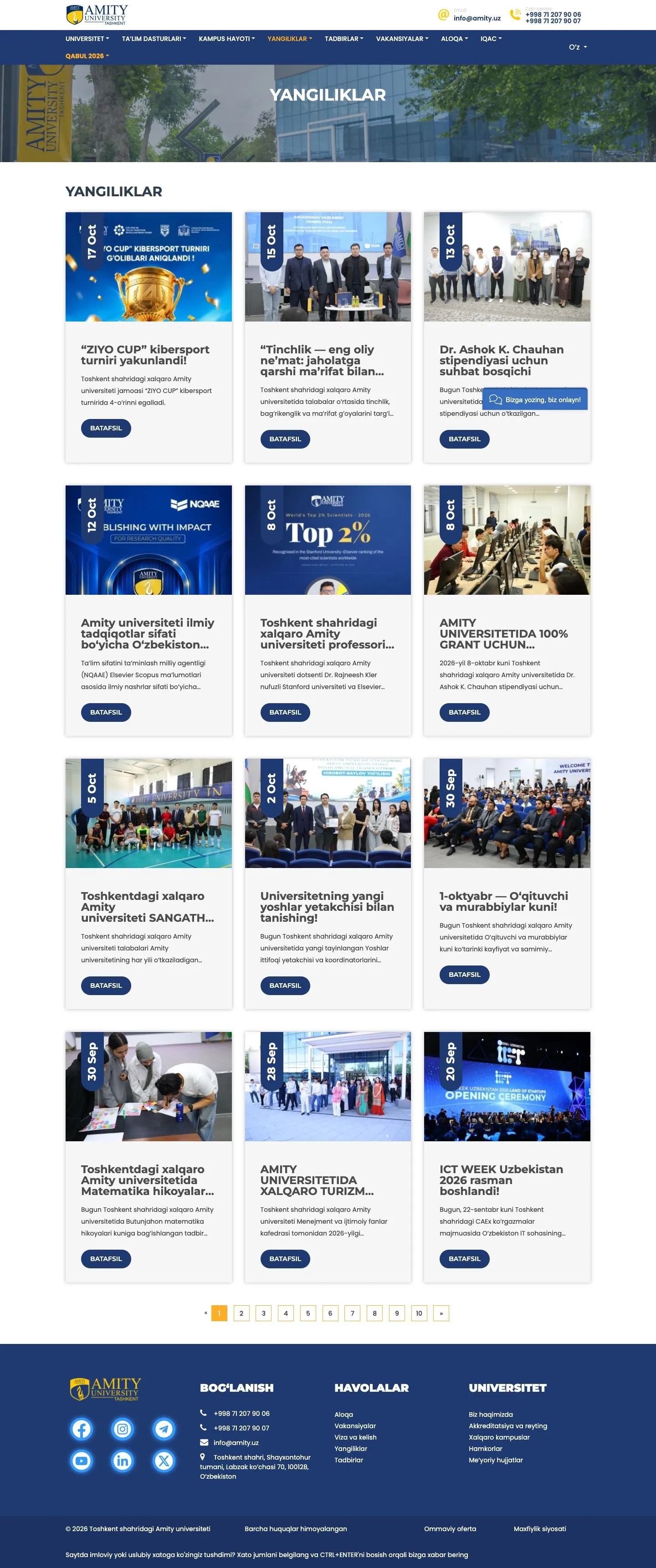 Amity University Tashkent — News & blog