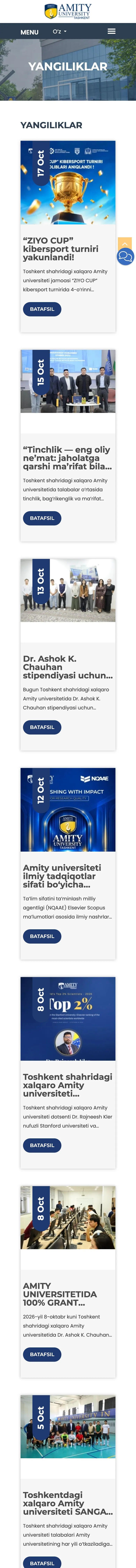 Amity University Tashkent — Yangiliklar va blog
