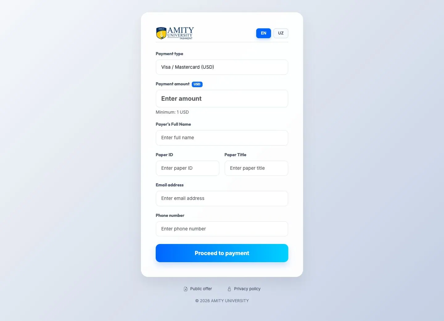 Amity University Tashkent — Other
