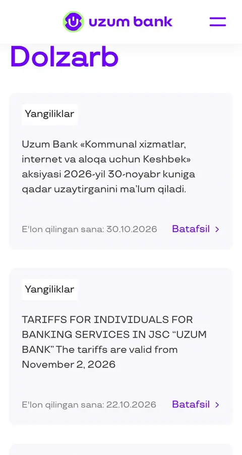 Uzum Bank — Yangiliklar va blog