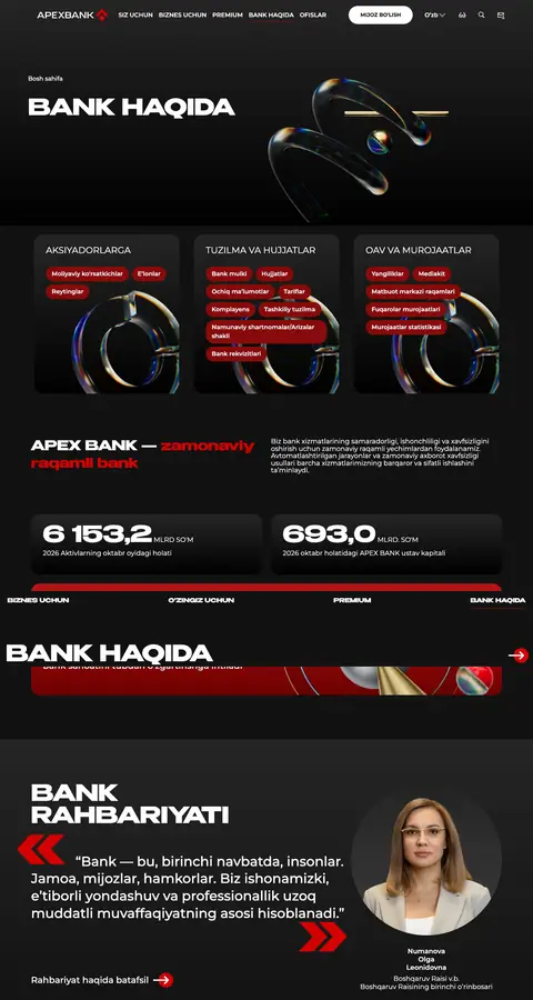 Apex Bank — Biz haqimizda