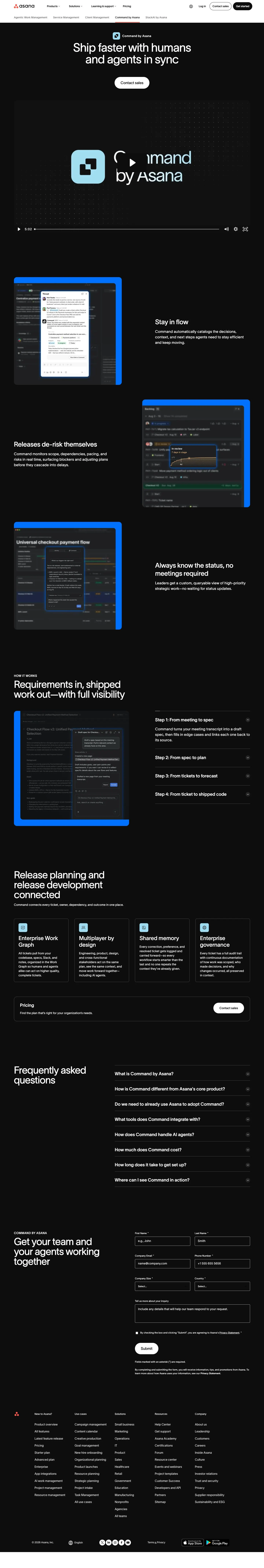 Asana — Landing page