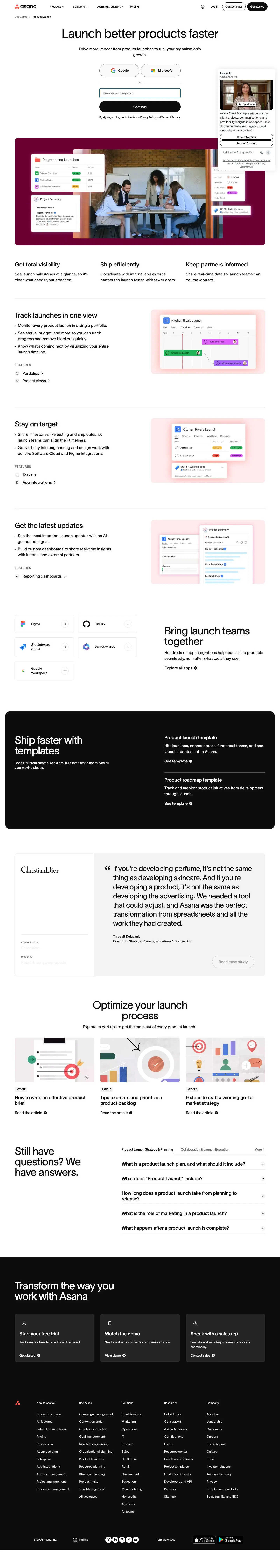 Asana — Landing page