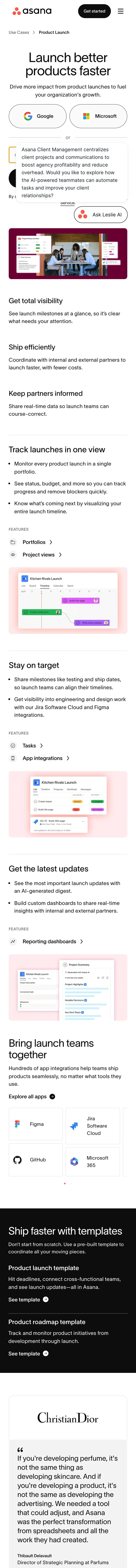 Asana — Landing page