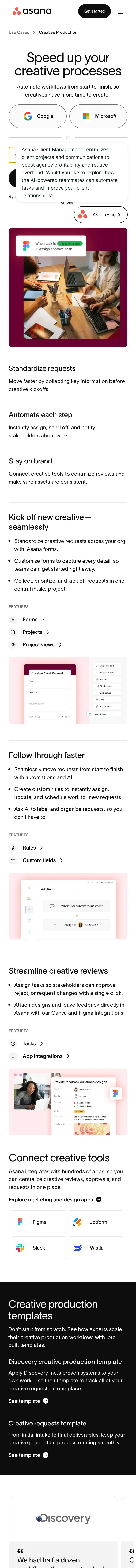 Asana — Landing page