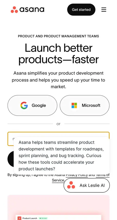 Landing page