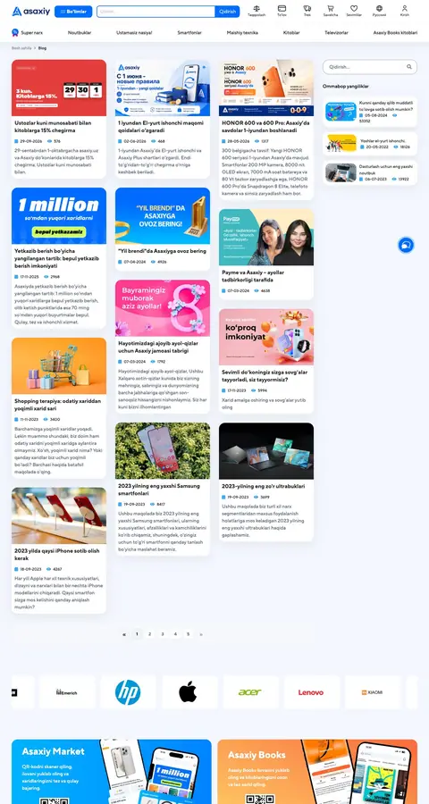 Asaxiy — Yangiliklar va blog