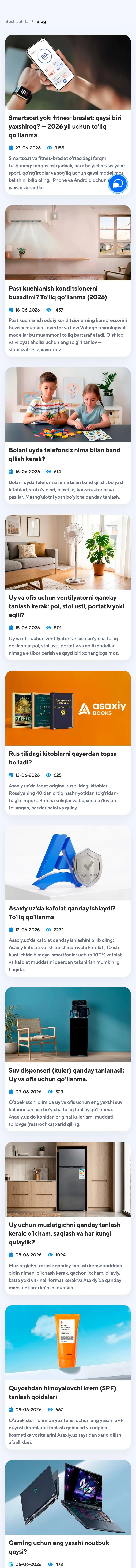 Asaxiy — Yangiliklar va blog