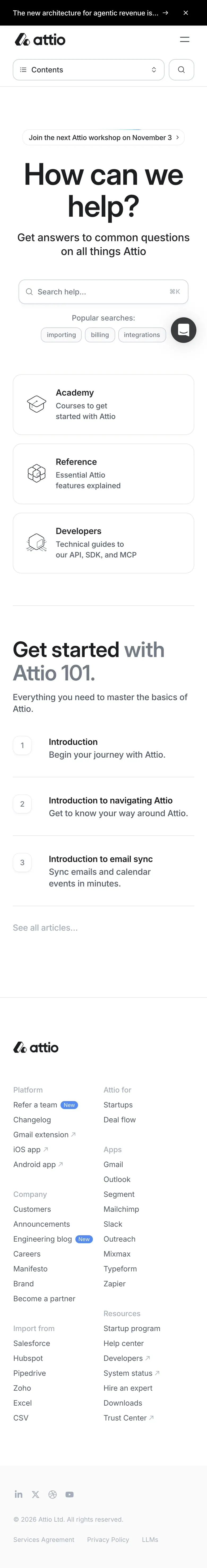 Attio — Yordam va FAQ