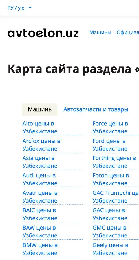 Avtoelon — Katalog