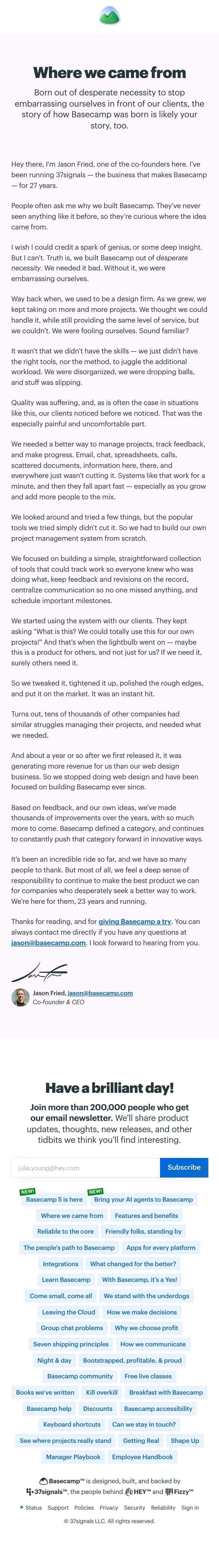 Basecamp — About