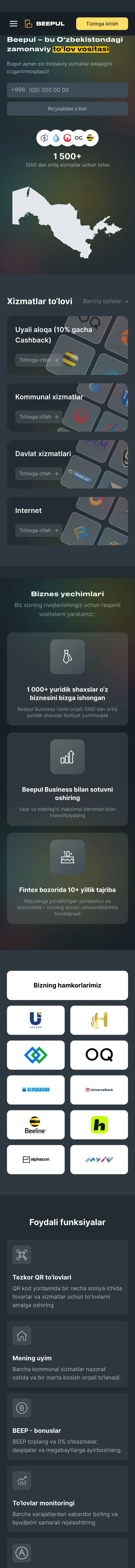 Beepul — Landing sahifa