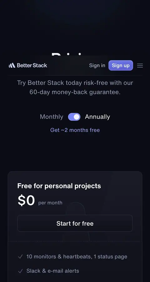 betterstack.com — Narxlar