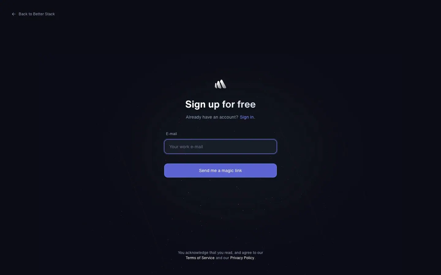 Better Stack — Sign up