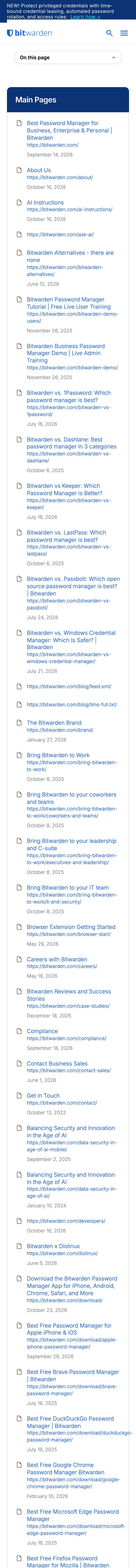Bitwarden — Boshqa