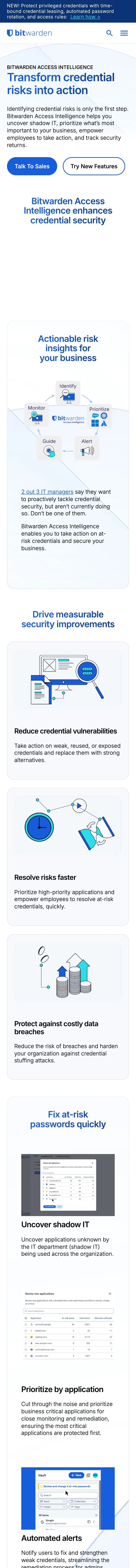 Bitwarden — Landing page