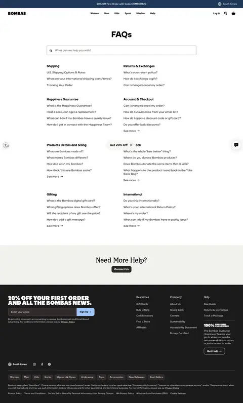 bombas.com — Yordam va FAQ