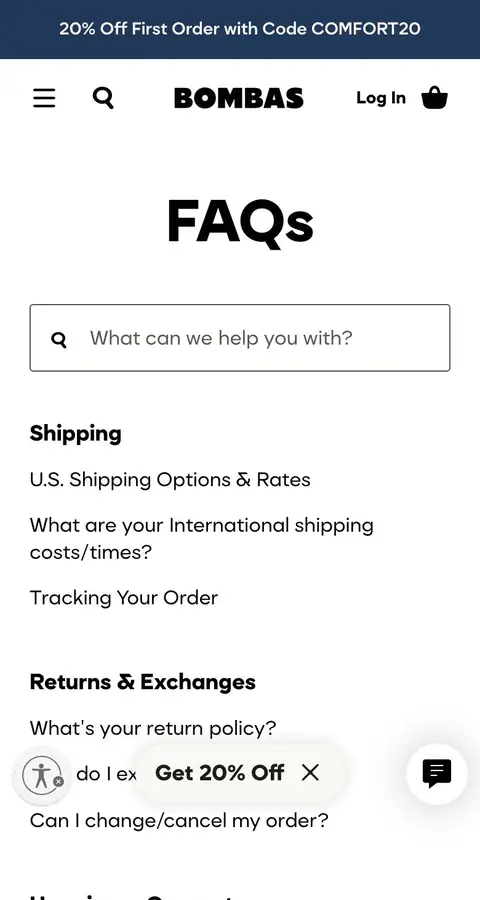 bombas.com — Yordam va FAQ