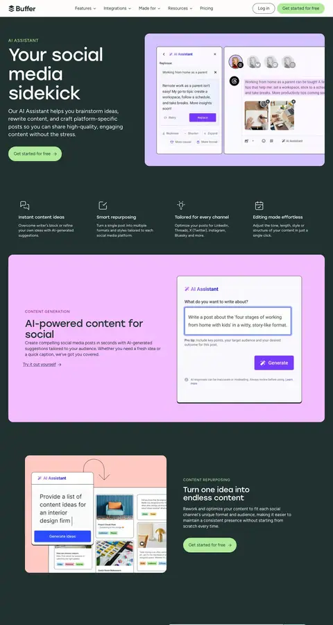 Buffer — Landing page