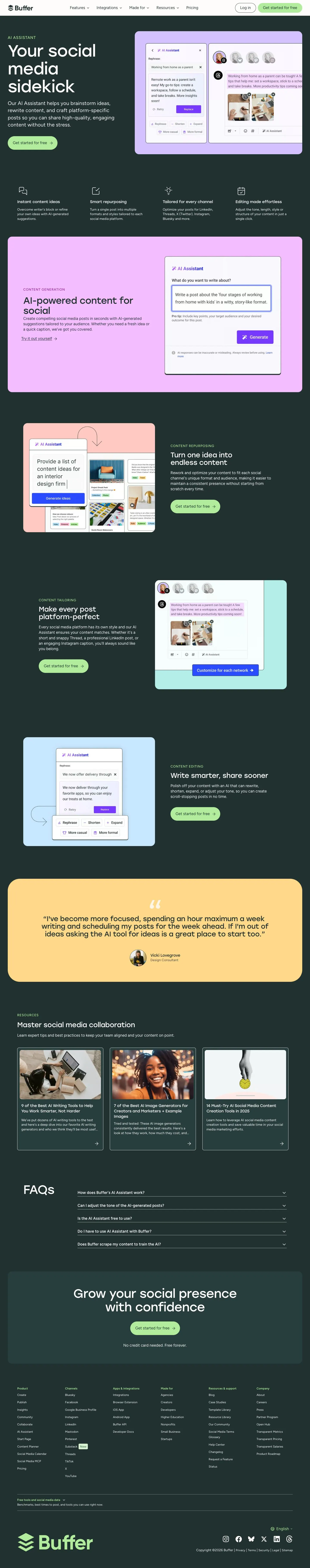 Buffer — Landing page