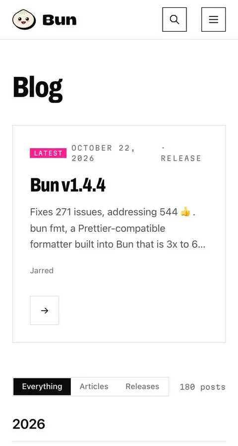 bun.sh — Yangiliklar va blog