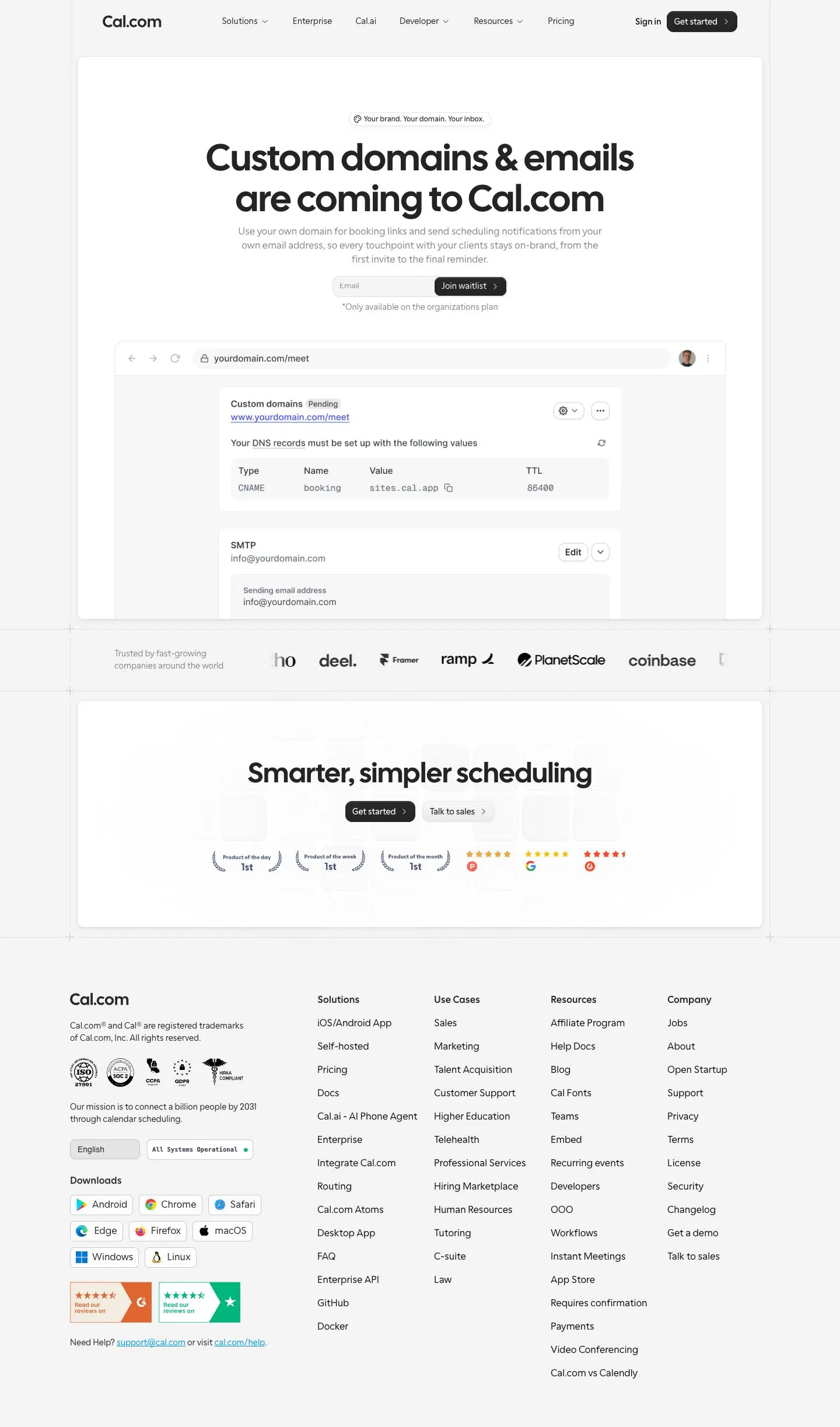 Cal.com — Landing sahifa