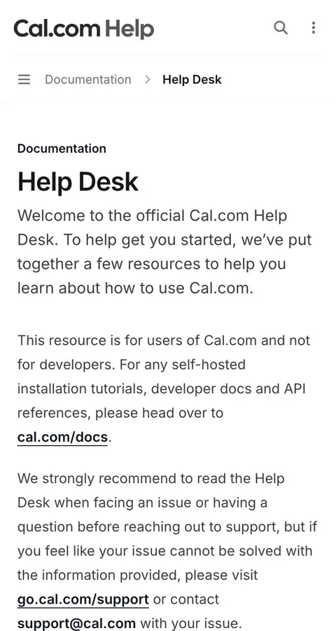 Cal.com — Yordam va FAQ