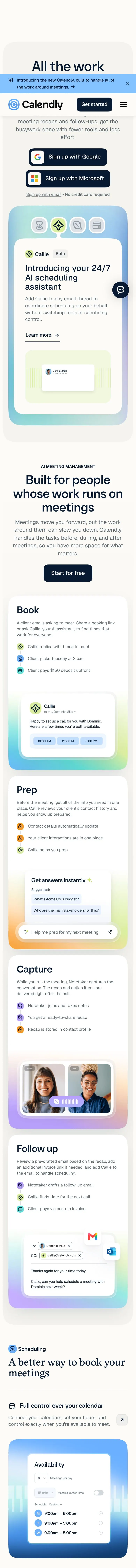 Calendly — Landing page