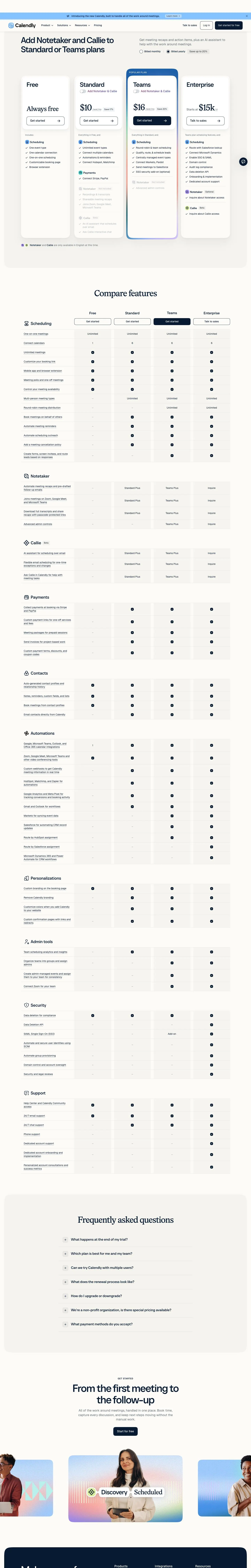 Calendly — Narxlar