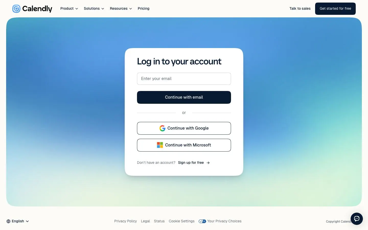 Calendly — Login
